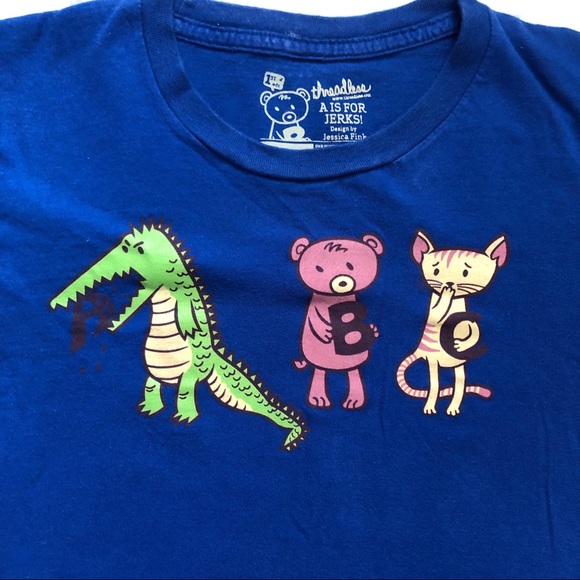 THREADLESS | BLUE “A IS FOR JERKS” GRAPHIC TEE - Picture 2 of 7